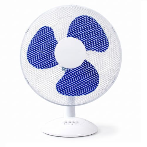 COSHANO Ventilador de mesa, Blanco, 16 pulgadas | 3 Velocidades, Silencioso, 45W