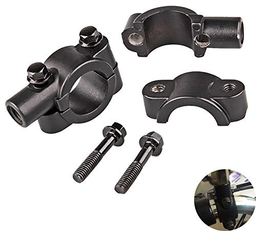 TUINCYN Moto 10 mm Accesorios para montaje en espejo del manillar Manillar negro para motocicleta Espejo retrovisor Abrazadera del adaptador (paquete de 2)