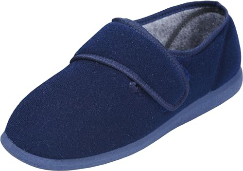 Cosyfeet Richie - Navy - 7-3H Width - Extra Wide Men's Slippers