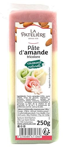 LA PATELIERE Pâte d'Amande Tricolore 250 g