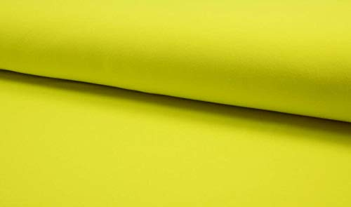Jersey Stoff in Neon Gelb als Meterware zum Nähen, 50 cm