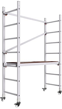 ALTEC AluCombine® 1.0-300 | Alu Leiterngerüst | 3m Arbeitshöhe | 2 in 1 Gerüst | 4x Laufrollen Ø80mm | Made in Germany | EN 131 | Arbeitsgerüst | Baugerüst | Fahrgerüst | Anlegeleiter