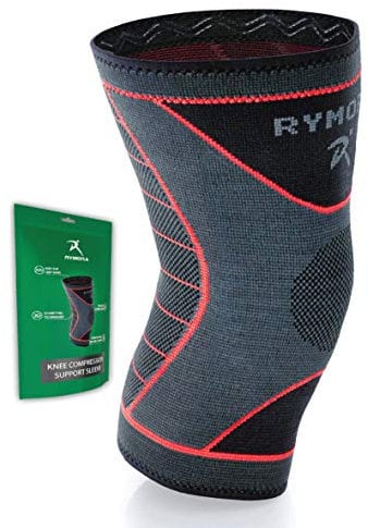Rymora Knee Support for Men and Women - Compression Sleeve to Ease Knee Discomfort - Great for Running, Sports & Everyday Wear (Grey) (Single Sleeve) (Extra Large) [XL]