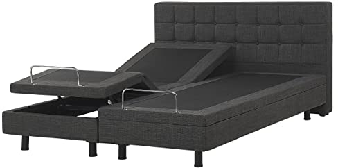 Polsterbett elektrisch verstellbar dunkelgrau 160x200 cm mit Fernbedienung Duke