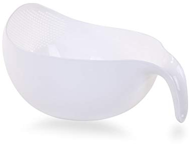 Mintra Home Passoire à Riz - Plastique Incassable - Réutilisable, sans BPA - Égoutter le Riz, Pâtes, Légumes, Fruits - Convient au Micro-Ondes/Lave-Vaisselle (Blanc)