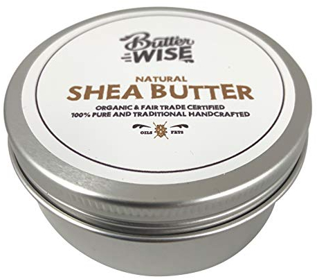 BUTTERWISE - Unraffinierte Sheabutter 125g - Bio & Fair Trade zertifiziert - Nr. 1 Naturkosmetik aus Ghana für trockene und unreine Haut - Kaltgepresst & Vegan - Fairtrade Afrika Shop