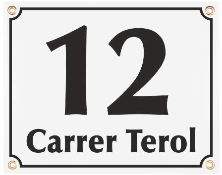 Placas de Dirección – Ceramica Numeros Casa Exterior Personalizada – 20x25 cm - Blanco