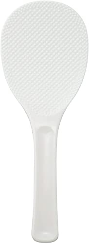 Akebono Cuillère de service Shamoji style japonais - Spatule en plastique blanc - Fabriquée au Japon - BSY23019-19 cm