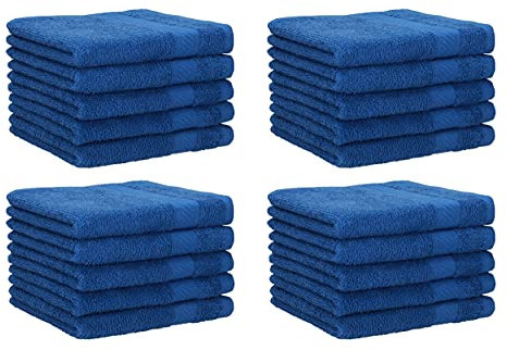 Betz 20 Stück Gästehandtücher Palermo 100% Baumwolle Größe 30x50 cm Farbe Blau