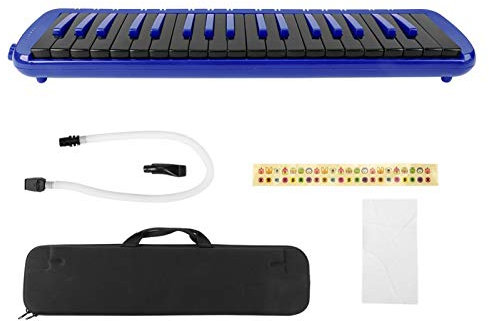 Kuuleyn Melodica Blasrohr, Melodica Beginner, Melodica 37 Tasten Blasmusikinstrument mit Tasche, Tuch und Bedienungsanleitung Geeignet für Anfängerübungen + Tasche F‑37s(Blau)