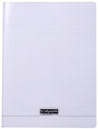 Calligraphe 18190C Un Lot de 10 Cahiers Agrafés Incolores (une Marque de Clairefontaine) - 24x32 cm - 96 Pages Petits Carreaux - Papier Blanc 90 g - Couverture Polypro Transparent