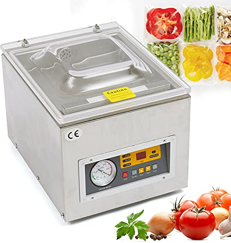 Vakuumierer, 120W DZ-260C Profi Vakuumiergerät Edelstahl Vakuumiermaschine Tisch Folienschweißgerät für Haus und Handelsgebrauch
