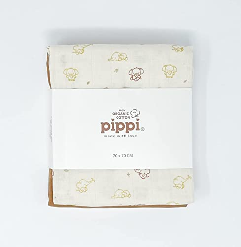 PIPPI Muslin Cloth 70x70 cm (3-pack), Toasted Coconut