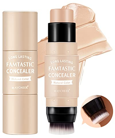 Mimore Contouring Highlighter Stick, Highlighter Stick Mit Pinsel, Kontur Highlighter stift Make-Up Für Jeden Hauttyp, Conturingstift, Concealer Contouring und Highlighter, Cremige Textur (1#Ivory)