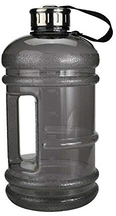 ADEPTNA Large 2.2 Litre Sports and Gym Water Bottle - BPA Free - Ideal for work and the gym (BLACK)