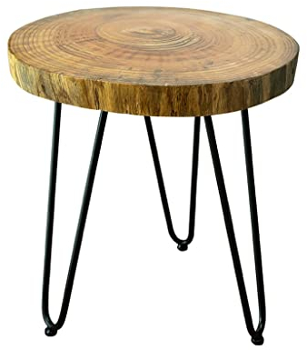 JJJ GCX- Iron Art Log Coffee Table Tree Stump Root Natural Edge Whole Board Without Stitching Simple Small Round Table Corner Few Homestay Exhibition Hall Side Table Non-slip