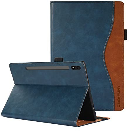 CASAFUNY Cover Custodia per Samsung Galaxy Tab S8 11'' 2022 / Tab S7 11'' 2020 con S Pen Holder, Custodia SM-X700/X706, Cover SM-T870/T87, Protettiva Magnetica Cover con Funzione Sleep/Wake, Blu