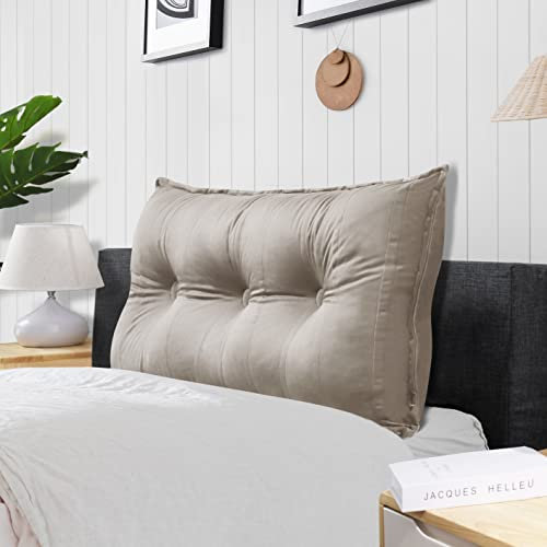 Rucener Groß Lendenkissen Rückenlehne Großes Samt Bücherkissen Lesekissen Lendenkissen Groß Wandkissen Rückenkissen Bett Lesekissen Groß Lesekissen Leicht gebräunt 100 cm