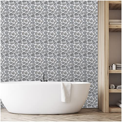 FoLIESEN Fliesenaufkleber für Bad, Küche, Badezimmer - Fliesen-Folie selbstklebend - Klebefliesen Steinmosaik, .:20x25 cm / 16-tlg. Set