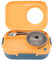 Fiambrera Bento, 1100ml Diseño de 3 Rejillas de Doble Capa, Fiambrera Térmica de Acero Inoxidable 304 con Palillos Cuchara Tazón de Sopa, Recipiente de Comida para Niños Estudiantes(Azul amarillo)