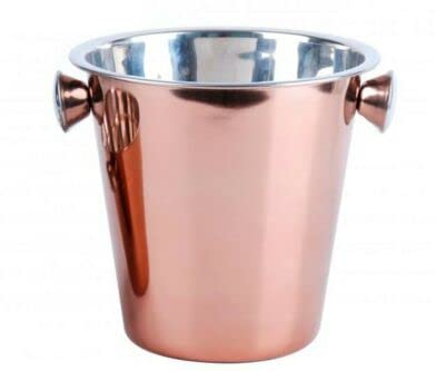 HoitoDeals 1Pcs Metal Champagne Rose Gold Bucket Ice Cooler Party Drink Beer Cooler Party