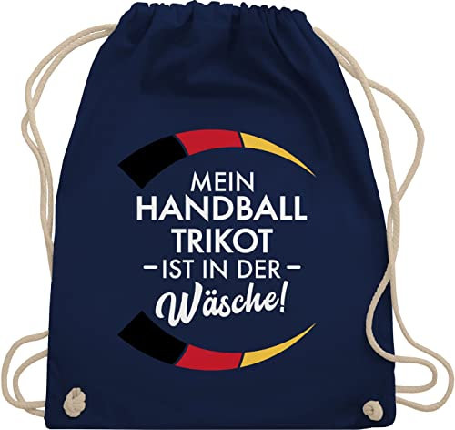 Shirtracer Turnbeutel Rucksack - 2024 - Mein Handball Trikot ist in der Wäsche - Handball WM EM Witzig Spruch Lustig Trikot Ersatz - Unisize - Navy Blau - 2022 beutel handball+sprüche ball