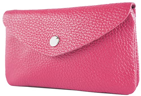 modamoda de P11 Damen Leder Geldbörse Portemonnaie Medium Handmade in Italy, Farbe:Pink