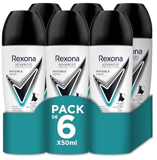 REXONA - Deodorant für Damen, unsichtbar, Aqua – Anti-Transpirant-Kugel – Advanced Protection – frischer und blumiger Duft – Schutz 72 Stunden (6 x 50 ml)