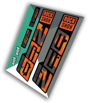RockShox Zeb Ultimate Decal Kit | Fire Camo | 2021 Gloss