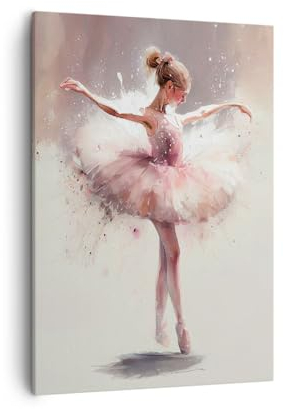 Bilder auf Leinwand Ballerina Mädchen Stück Leinwandbild mit Rahmen 50x70cm Wandbilder Dekoration Wohnzimmer Schlafzimmer Küche Deko Groß Wanddeko Bild Wand Kunstdruck Art Wall Canvas PA50x70-6174
