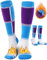 Reamphy 2 Paar Merinowolle Skisocken Herren & Damen,Wintersocken Warme Dicke Kniestrümpfe Herren Ski Socks,Thermostrümpfe Atmungsaktiv Skistrümpfe Socken für Outdoor Wintersport,Laufen,Ski Socken4