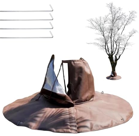 FZQBEY Winterschutz für Palmen, 35cm Durchmesser, Ø 100cm, Pflanzen Winterschutz, Palmen Winterschutz, Winterschutz für Pflanzen, Winter Palmenwurzelschut Frostschutz für Äste und Stangen (Braun)