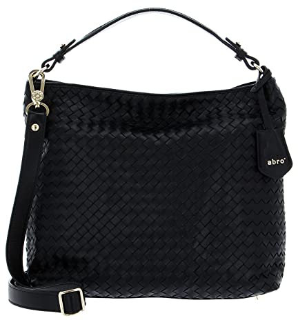 Abro Leather Piuma Weaving Hobo Bag Elvi S Black/Gold