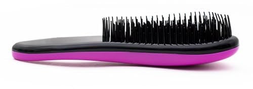 Intirilife Haarbürste Mini Bürste in Lila - 15 x 6.5 x 3.5 cm - Detangler Bürste zum Entwirren von trockenen und nassen Haar mit Kunststoff Borsten Praktisch für Handtasche und Reisen