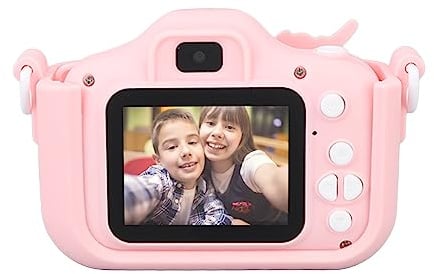 Videokamera, Autofokus, Videokamera-Spielzeug, Wiederaufladbares 1080P-Video für 3–12 Jahre (PINK)