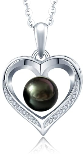 NONNYLLEI Cadeau d'anniversaire pour femme, collier en perles noires de Tahiti, cadeau d'anniversaire, de Noël, de fête des mères, de Saint-Valentin pour elle