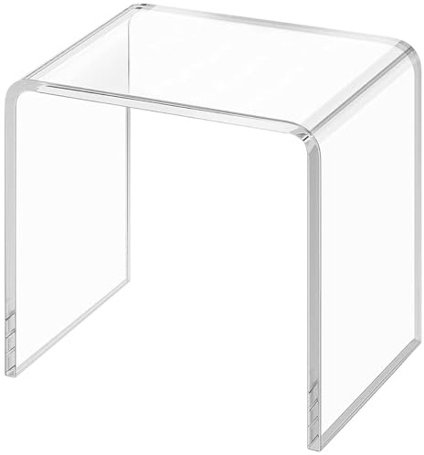 Transparenter Acryl-Duschstuhl für Innendusche, 317,5 kg, robuster Duschsitz für Badewanne, Badezimmer-Duschbank für Erwachsene, wasserdichter Duschhocker zum Rasieren von Beinen, transparenter Hocker
