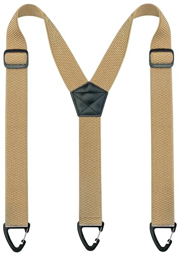 JEMYGINS Herren Outdoor Hosenträger Y-Typ längenverstellbar mit Dreieckige Anti-Rutsch-Schnalle Beige
