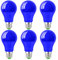 Wivety LED Glühbirne Blau 9W, E27 Farbige Glühbirne Beleuchtung Glühbirnen, Bunte Glühbirnen für Hochzeit Halloween Weihnachten Party Bar (6er Pack)