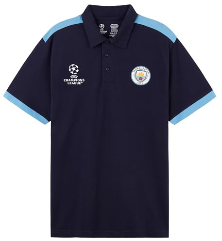 Manchester City F.C. Polo Manches Courtes Homme, Col T-Shirt de Sport Boutonné
