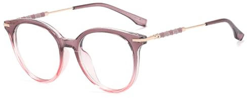 JRLLFD UV400 Retro Runde Frauen Federscharnier Brillengestell Zweifarbige Brillen Weiblich,4,Einheitsgröße