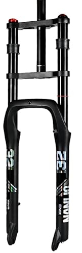 Forcella Con Sospensione Pneumatica A Doppia Spalla Da 20/26 Forcella Anteriore Per Bici Da Neve Bici Elettrica 1-1/8 Freno A Disco Blocco Manuale Forcella Anteriore 135 * 9MM 26in