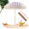 Rose Et Blanc Rayé Parasol De Table 200cm Parapluie De Plage Avec 8 Côtes Robustes Et Sac De Transport Parasol De Jardin Extérieur Avec Inclinaison Parasol Balcon Imperméable Mât De Parapluie Φ32mm