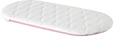 HOBBYGARDEN Matratze Kinderwagen, Stubenwagen, Wiege - Bezug 100% Baumwolle abnehmbar & waschbar – Babymatratze – allergikergeeignet - Matratze für Wiege - 75x35x3 cm - oval, Rosa