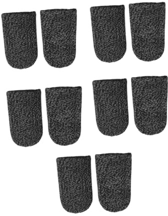 LABRIMP Fingerschutzhüllen Schwarz 10 Stück aus Faser für Handyspiele | Elastisch und Angenehm zu Tragen, Schützt Finger vor Reibung, für Erwachsene Beim Spielen