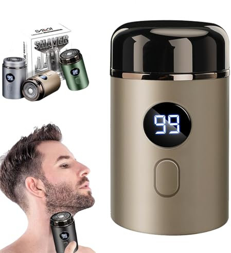 Mini Portable Electric Shaver,Neuester Tragbarer Elektrischer Mini-Rasierer,Capsule Razor,Sopami Mini Shaver, Washable Cordless USB Travel Wet Dry Shaver for Men Women (Gold)