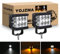 YOJZMA 2 pezzi 60W Fendinebbia, Spot LED Strobo Tre lati Ambra e Bianco LED Luce di lavoro con funzione Flash Strobo Luce fuoristrada per camion ATV SUV Guida Barca 4x4 Paraurti auto, cofano
