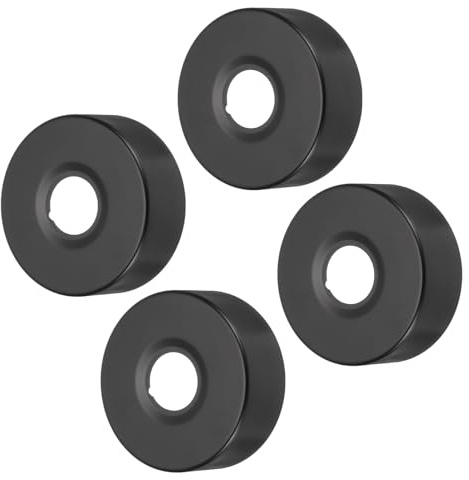 sourcing map Duscharm-Flansch, 80 mm Außendurchmesser, Rosettenplatte, Edelstahl, runde Sanitär-Abdeckplatten für Wasserleitungen mit 25 mm Durchmesser, Schwarz, 4 Stück
