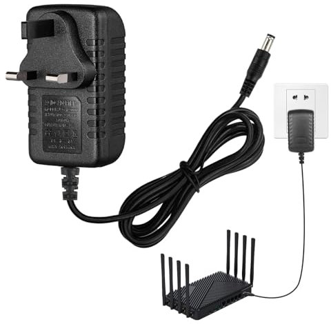 12V 2A Power Supply Adapter,Universal AC/DC Adapter 100-240V 50/60Hz,12V 2A UK Converter Adaptor Plug 5.5mm X 2.1mm for LED Lights LCD Wireless Router Security Camera Monitor Audio/Video
