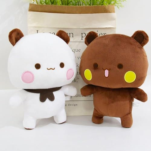 KQWVZ Bubu Dudu Kuscheltier, 2PCS Bubu Dudu Plüsch, Bezauberndes Weiches Plüschtierkissen, Plushies Bär Panda für Kindergeschenk, Geburtstagsfeiergeschenke Für Jungen Und Mädchen